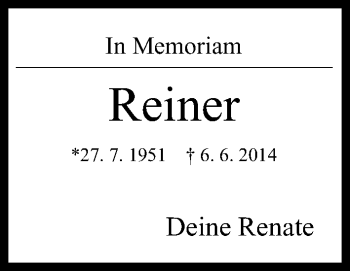 Anzeige von Reiner Barwitzki von MGO