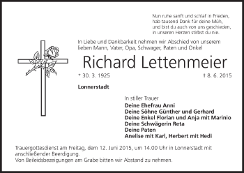 Anzeige von Richard Lettenmeier von MGO