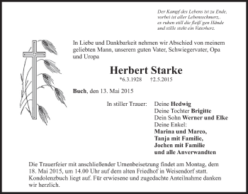 Anzeige von Herbert Starke von MGO