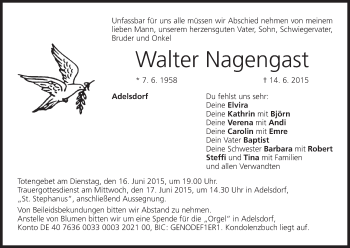 Anzeige von Walter Nagengast von MGO