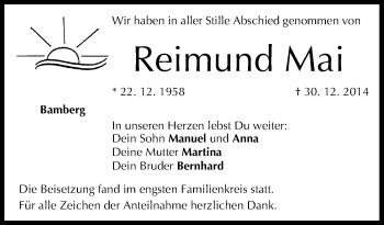 Anzeige von Reimund Mai von MGO