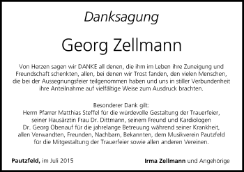 Anzeige von Georg Zellmann von MGO
