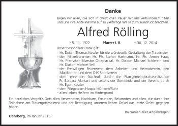 Anzeige von Alfred Rölling von MGO