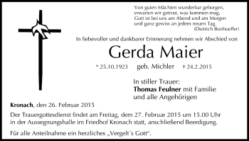 Anzeige von Gerda Maier von MGO