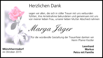 Anzeige von Marga Jäger von MGO