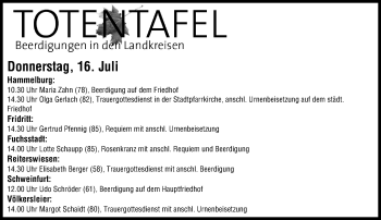 Anzeige von Gertrud Pfennig von MGO