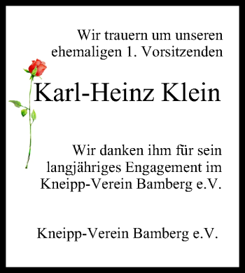 Anzeige von Karl-Heinz Klein von MGO