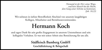 Anzeige von Hermann Koch von MGO