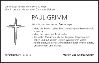Anzeige von Paul Grimm von MGO