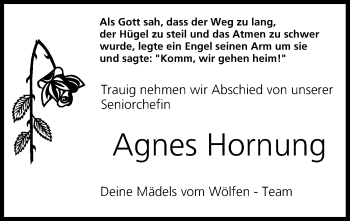 Anzeige von Agnes Hornung von MGO