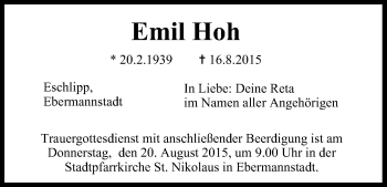Anzeige von Emil Hoh von MGO
