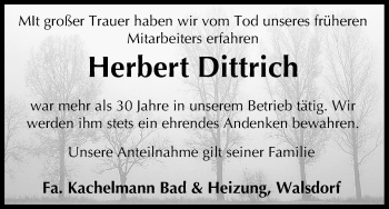 Anzeige von Herbert Dittrich von MGO