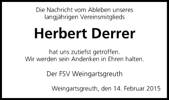 Anzeige von Herbert Derrer von MGO