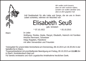 Anzeige von Elisabeth Seuß von MGO