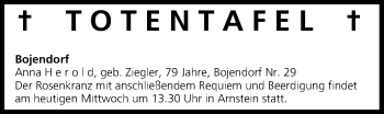 Anzeige von Totentafel vom 11.03.2015 von MGO