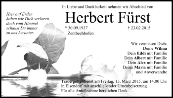 Anzeige von Herbert Fürst von MGO