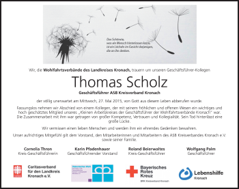 Anzeige von Thomas Scholz von MGO