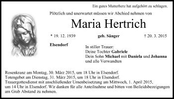 Anzeige von Maria Hertrich von MGO