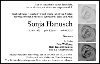 Anzeige von Sonja Hanusch von MGO