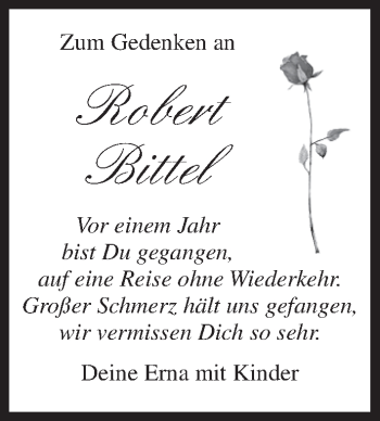 Anzeige von Robert Bittel von MGO