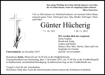 Anzeige von Günter Hücherig von MGO