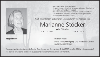 Anzeige von Marianne Stöcker von MGO