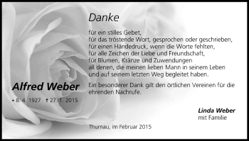 Anzeige von Alfred Weber von MGO