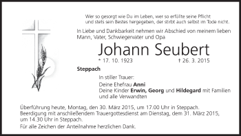 Anzeige von Johann Seubert von MGO