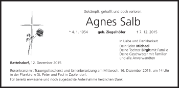 Anzeige von Agnes Salb von MGO