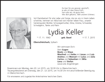 Anzeige von Lydia Keller von MGO