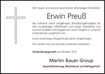 Anzeige von Erwin Preuß von MGO