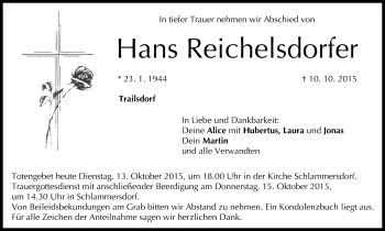 Anzeige von Hans Reichelsdorfer von MGO