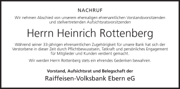 Anzeige von Heinrich Rottenberg von MGO