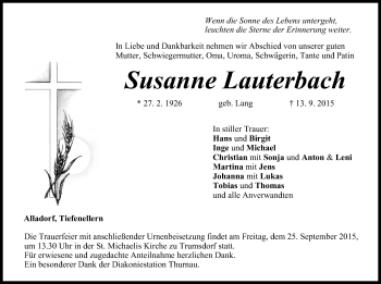 Anzeige von Susanne Lauterbach von MGO