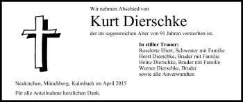 Anzeige von Kurt Dierschke von MGO