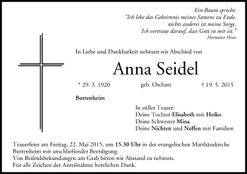 Anzeige von Anna Seidel von MGO
