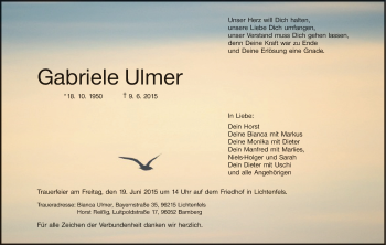 Anzeige von Gabriele Ulmer von MGO