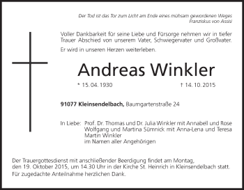Anzeige von Andreas Winkler von MGO
