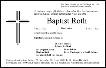 Anzeige von Baptist Roth von MGO