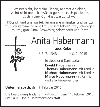 Anzeige von Anita Habermann von MGO
