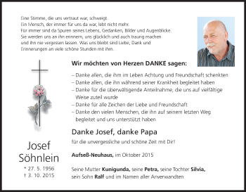 Anzeige von Josef Söhnlein von MGO