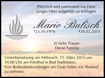 Anzeige von Mario Bulisch von MGO