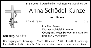 Anzeige von Anna Schödel-Kunze von MGO