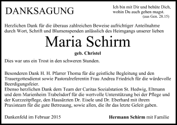 Anzeige von Maria Schirm von MGO