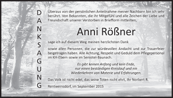 Anzeige von Anni Rößner von MGO