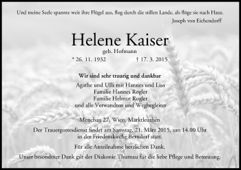 Anzeige von Helene Kaiser von MGO
