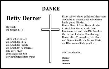 Anzeige von Betty Derrer von MGO