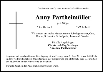 Anzeige von Anny Partheimüller von MGO