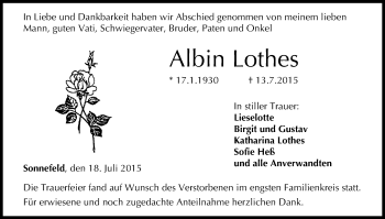 Anzeige von Albin Lothes von MGO