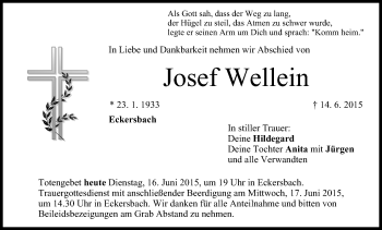 Anzeige von Josef Wellein von MGO